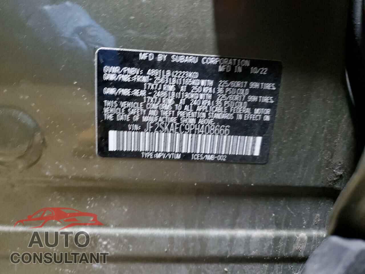 SUBARU FORESTER 2023 - JF2SKAEC9PH408666