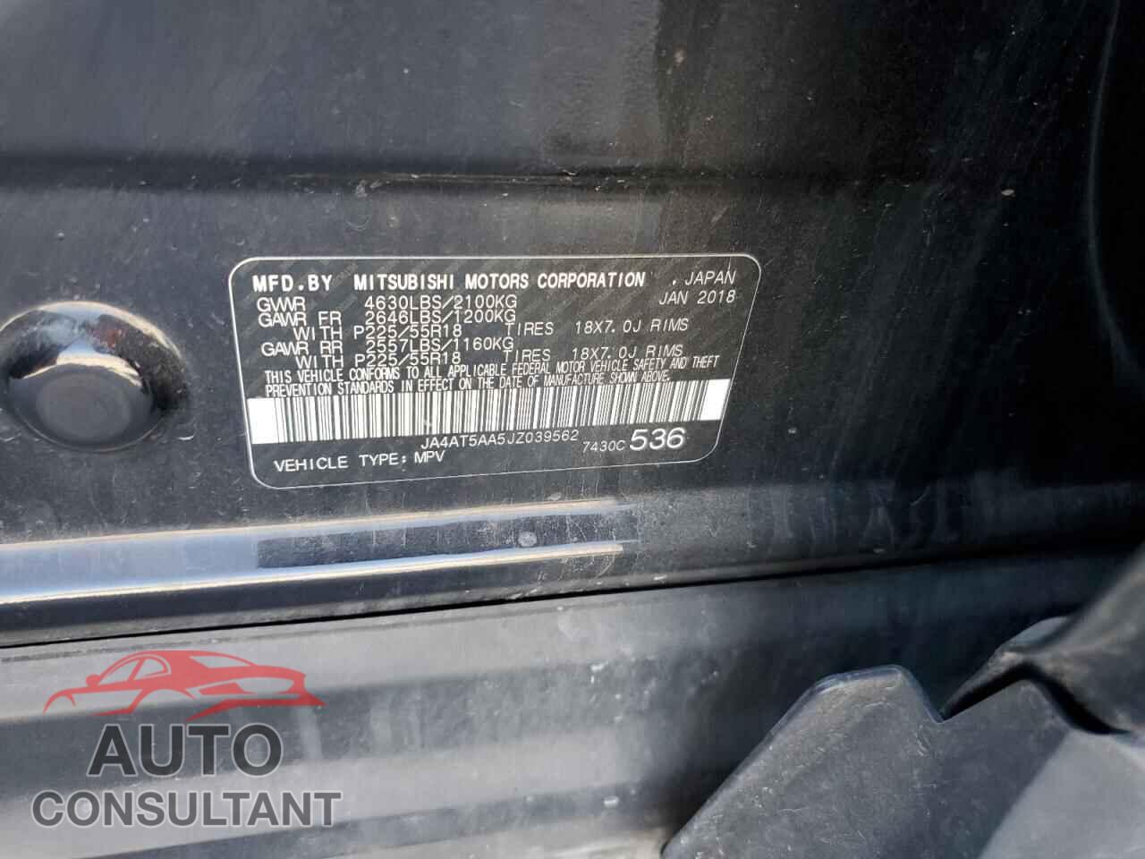 MITSUBISHI ECLIPSE 2018 - JA4AT5AA5JZ039562