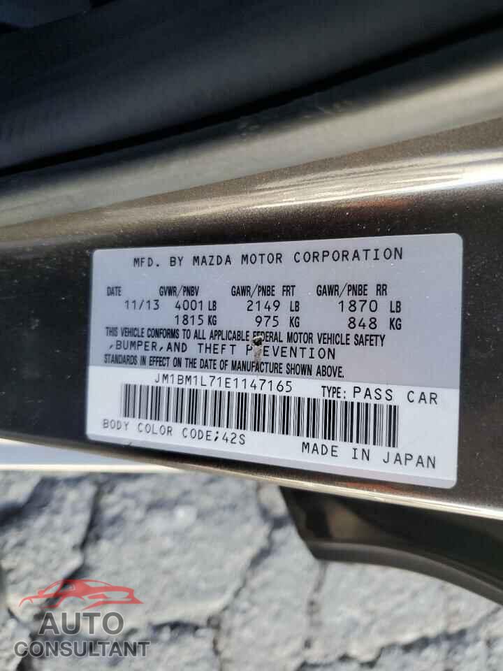 MAZDA 3 2014 - JM1BM1L71E1147165