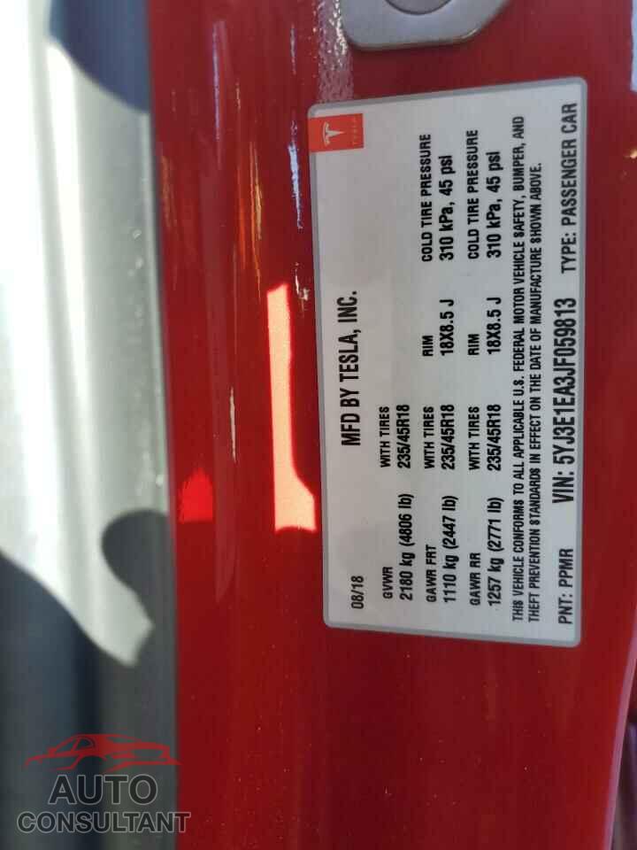 TESLA MODEL 3 2018 - 5YJ3E1EA3JF059813