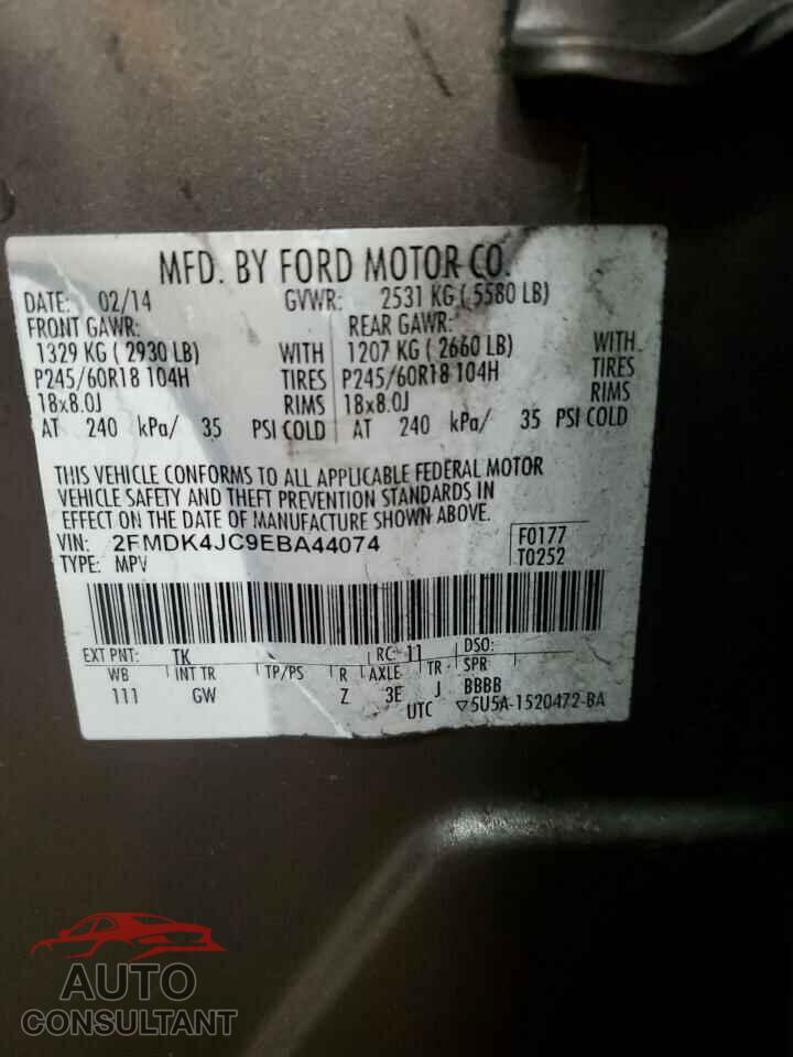 FORD EDGE 2014 - 2FMDK4JC9EBA44074
