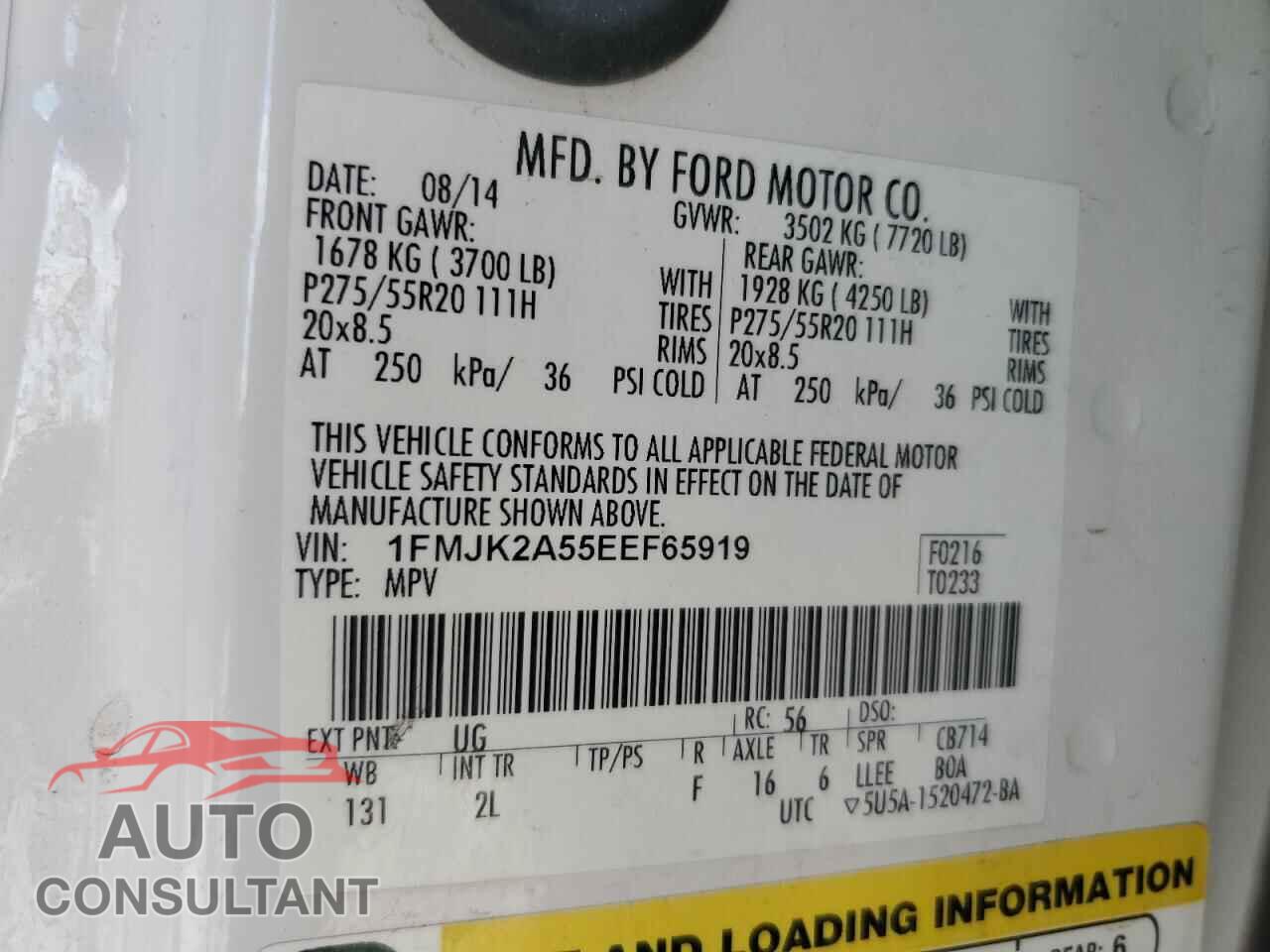 FORD EXPEDITION 2014 - 1FMJK2A55EEF65919