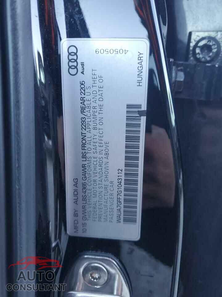 AUDI A3 2016 - WAUA7GFF7G1043112