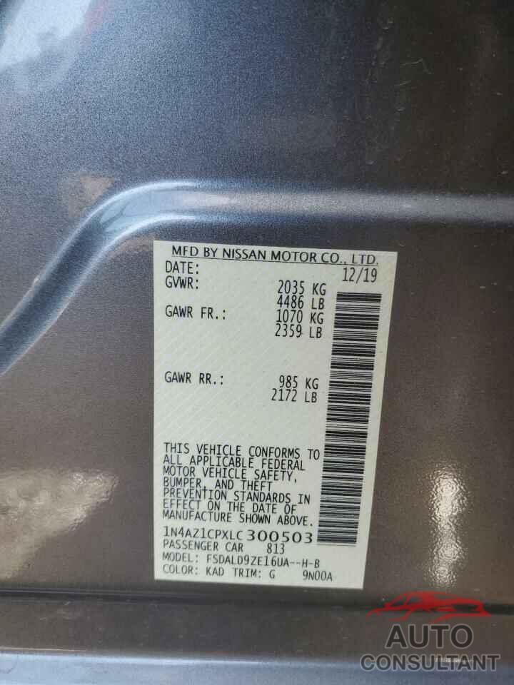 NISSAN LEAF 2020 - 1N4AZ1CPXLC300503