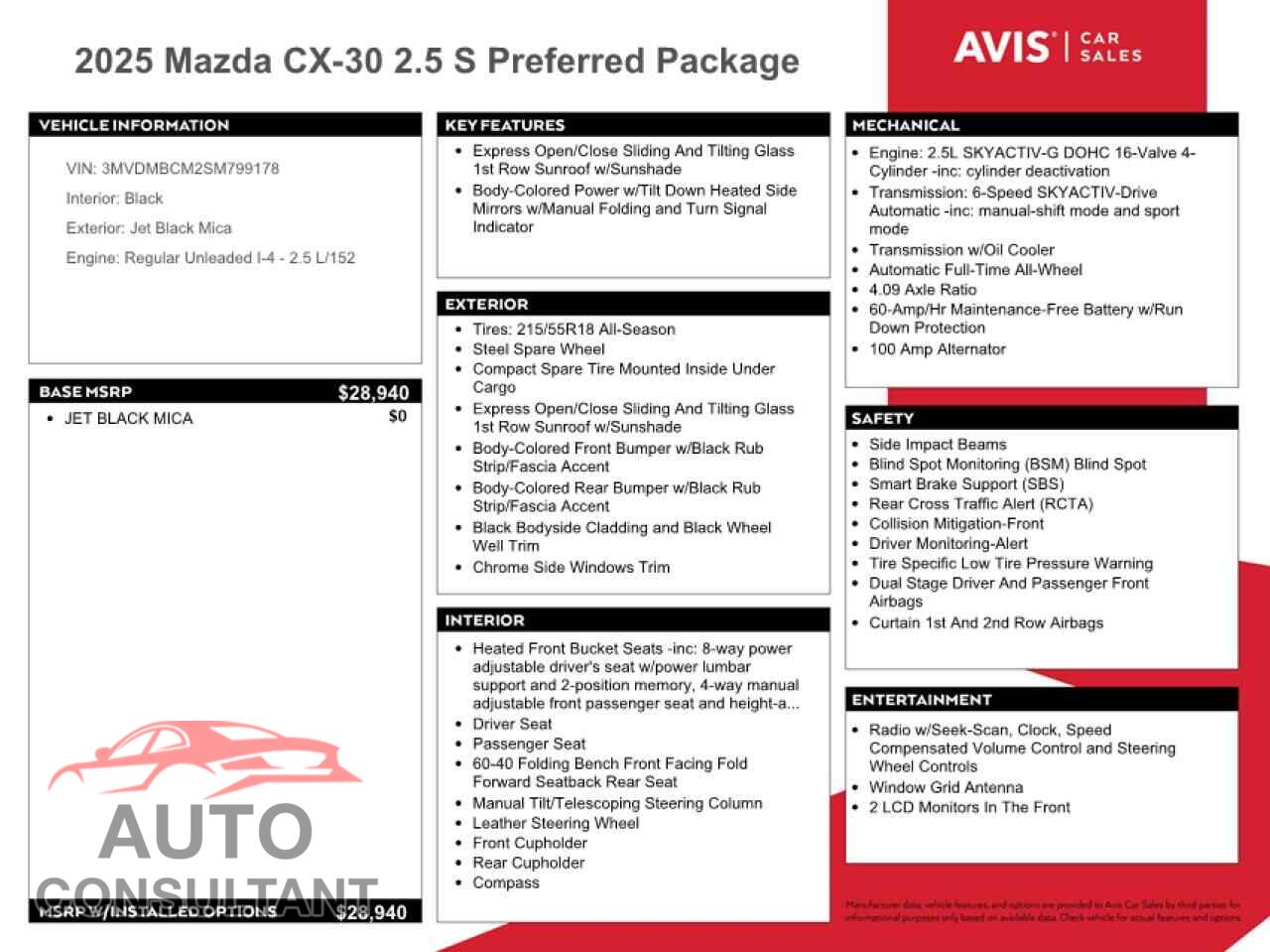 MAZDA CX30 2025 - 3MVDMBCM2SM799178