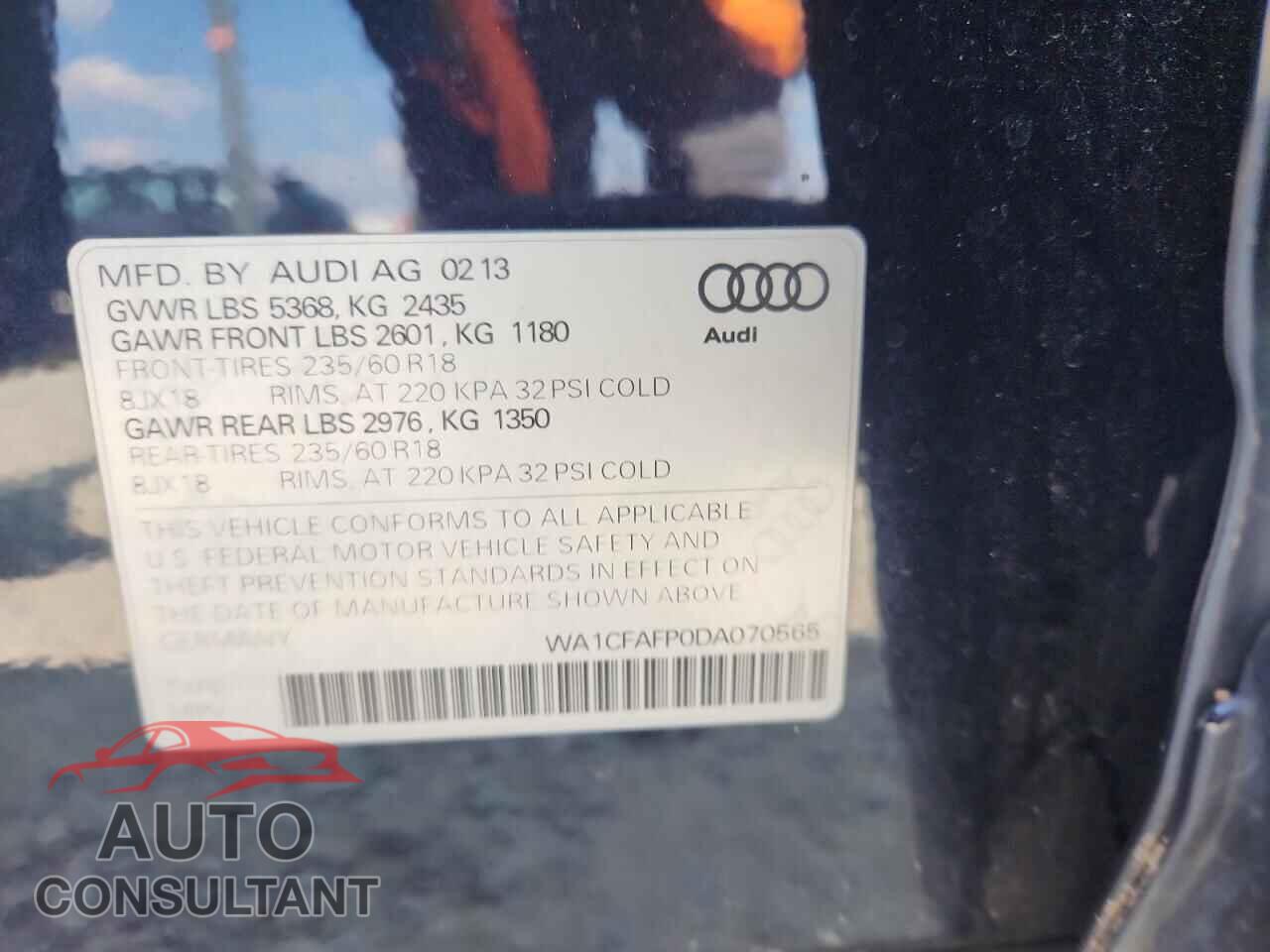 AUDI Q5 2013 - WA1CFAFP0DA070565