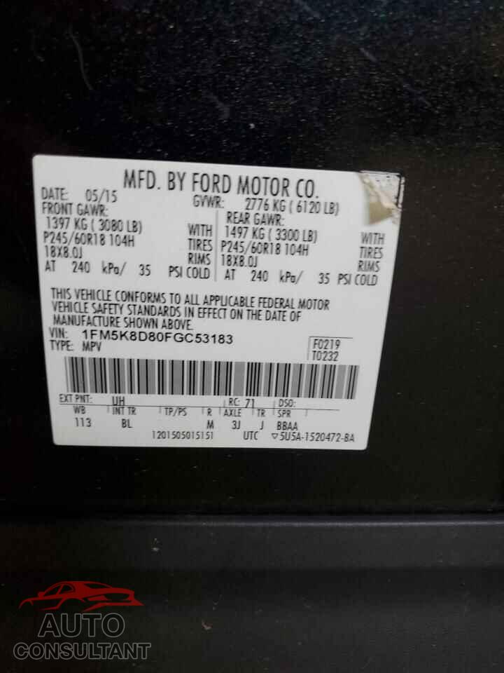 FORD EXPLORER 2015 - 1FM5K8D80FGC53183