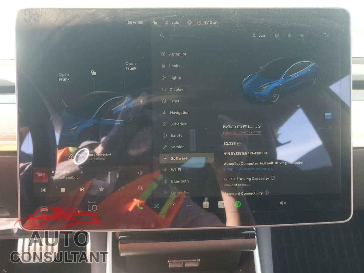 TESLA MODEL 3 2019 - 5YJ3E1EB4KF419889