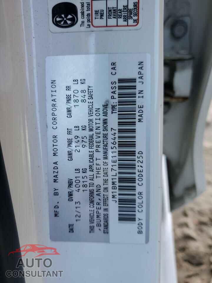 MAZDA 3 2014 - JM1BM1L71E1156447