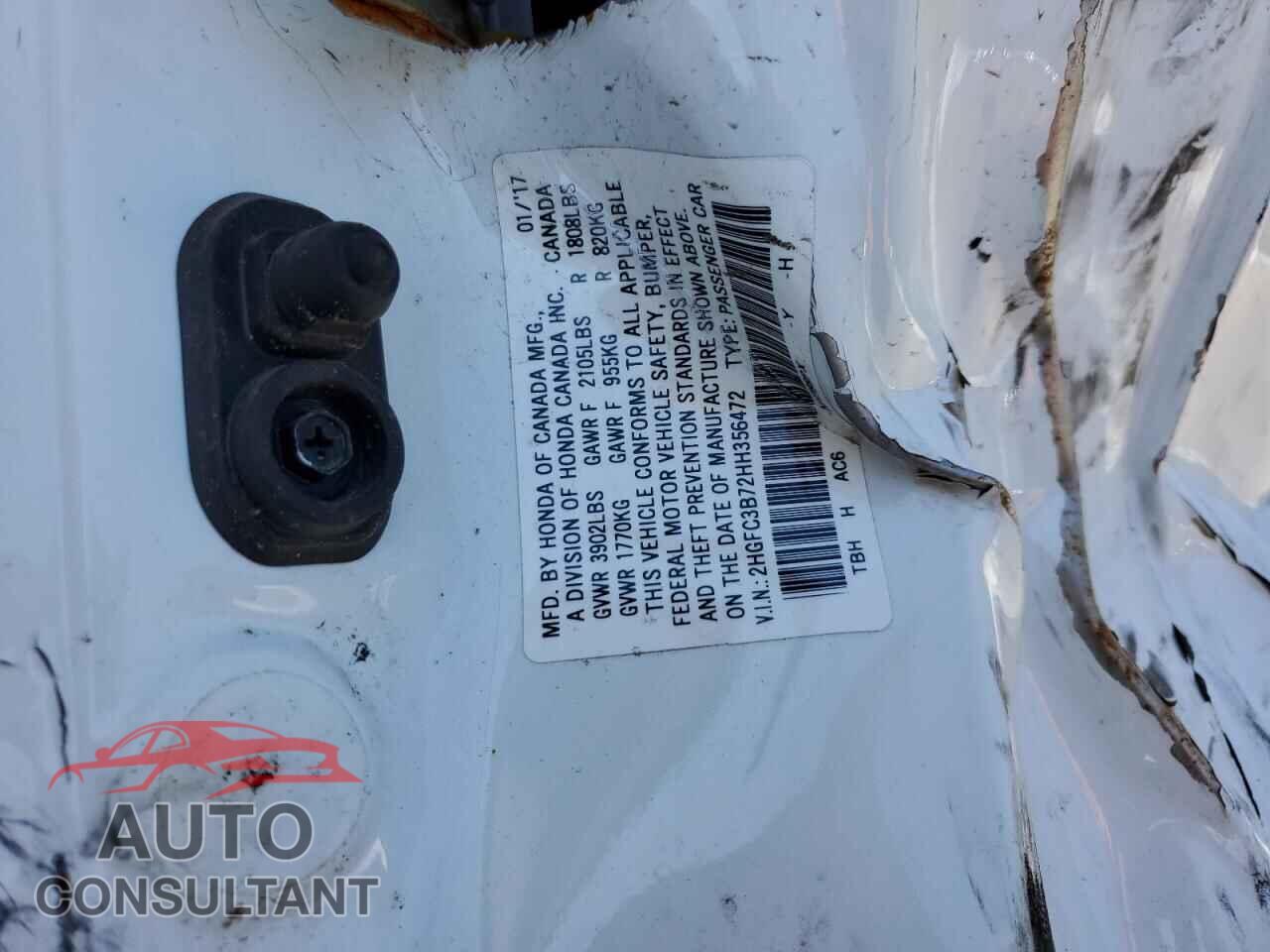 HONDA CIVIC 2017 - 2HGFC3B72HH356472