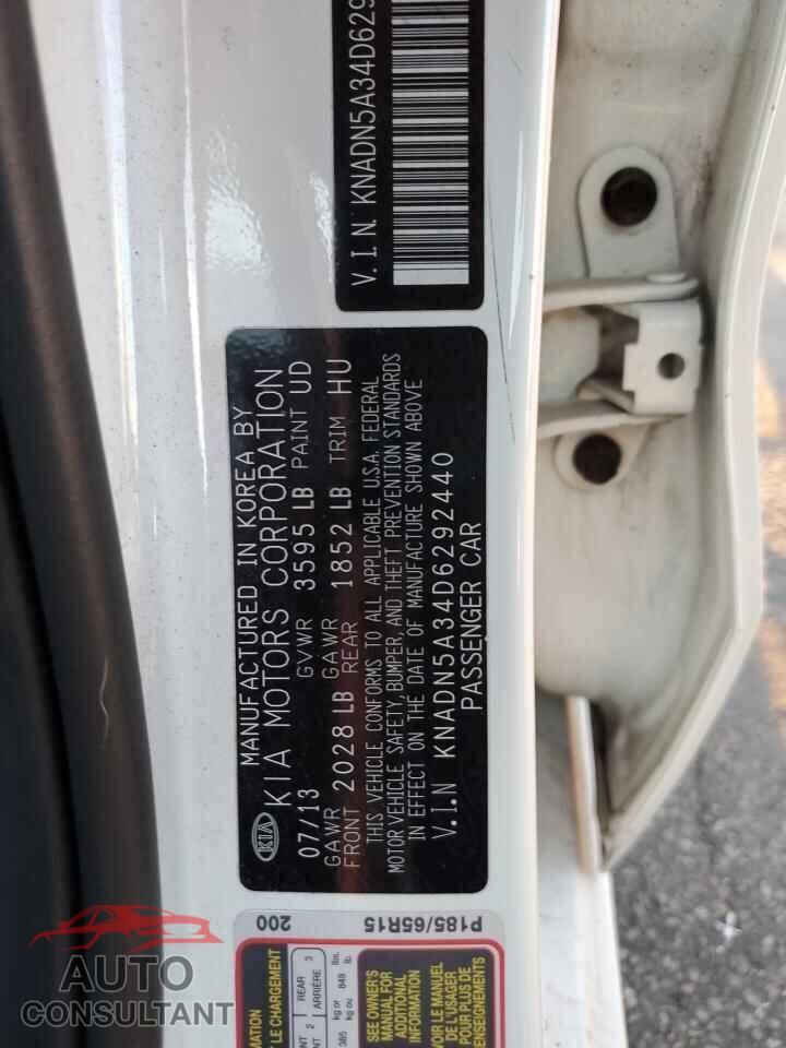 KIA RIO 2013 - KNADN5A34D6292440