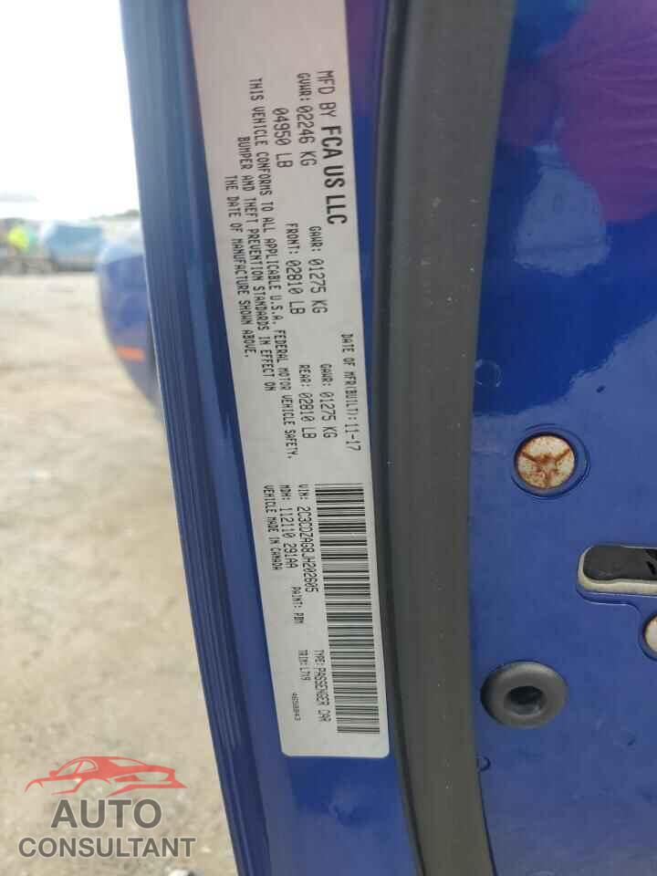 DODGE CHALLENGER 2018 - 2C3CDZAG8JH202605