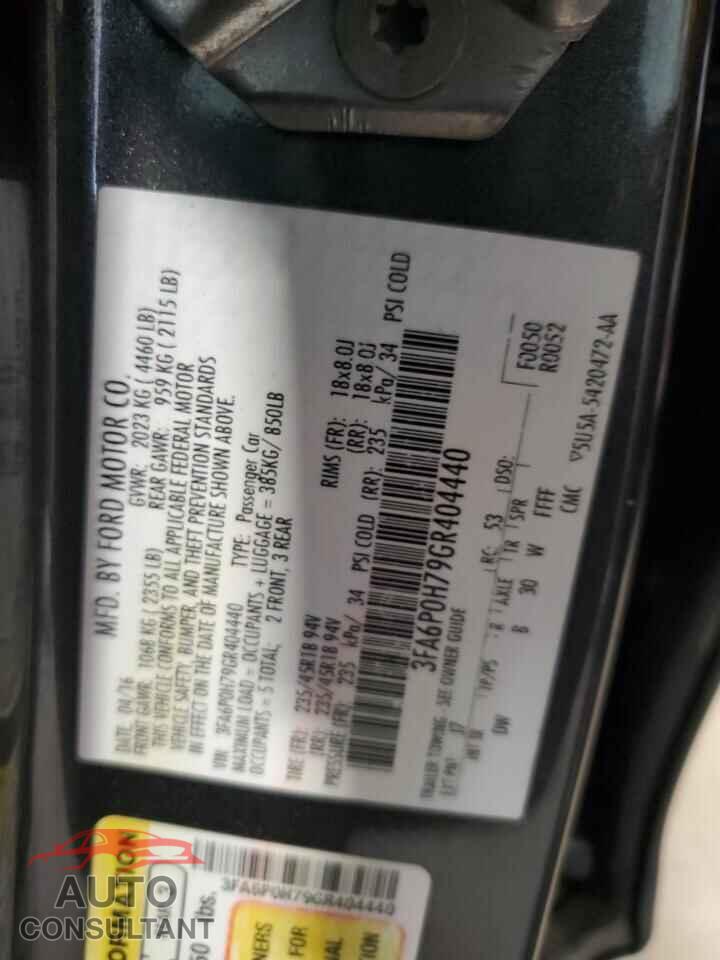 FORD FUSION 2016 - 3FA6P0H79GR404440