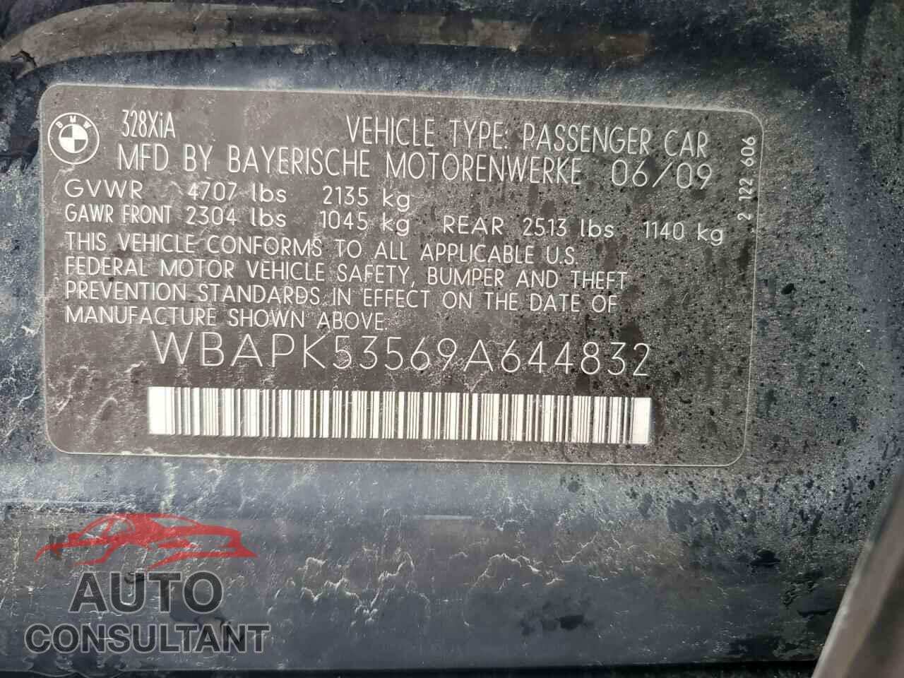 BMW 3 SERIES 2009 - WBAPK53569A644832