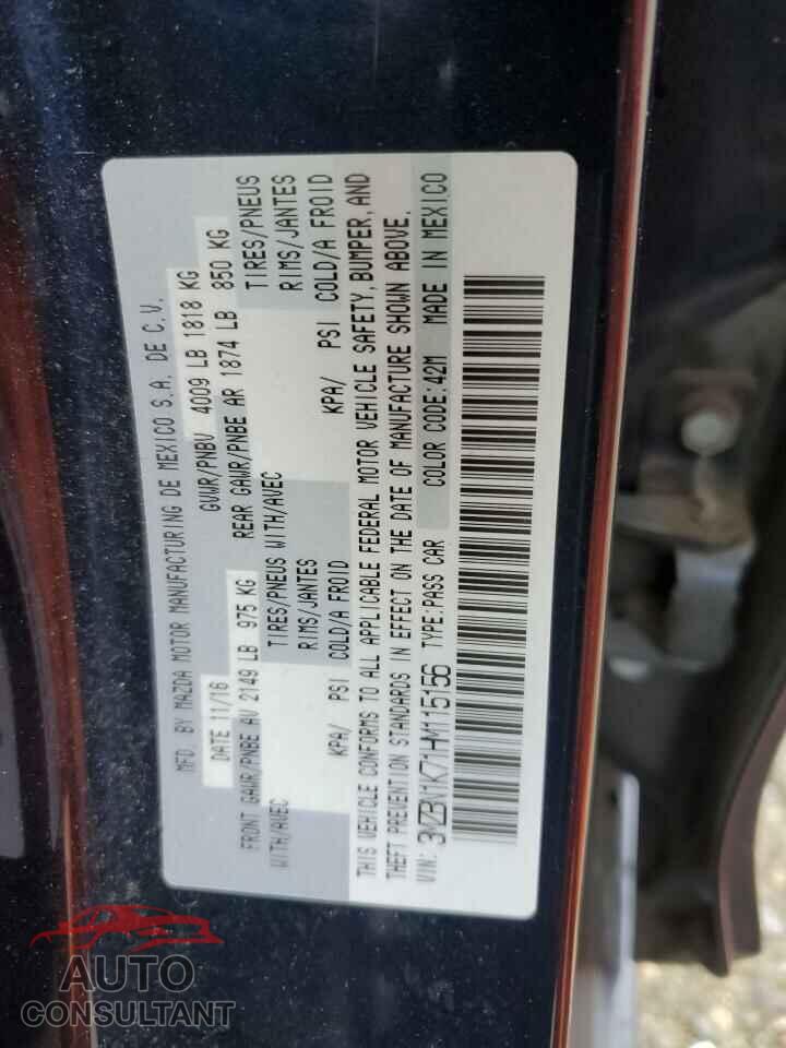 MAZDA 3 2017 - 3MZBN1K71HM115156