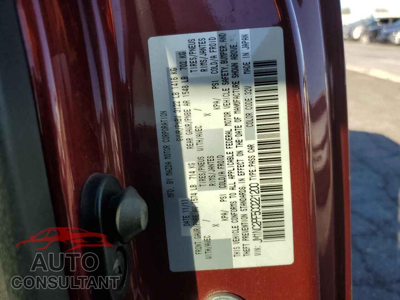 MAZDA MX5 2012 - JM1NC2PF5C0221200