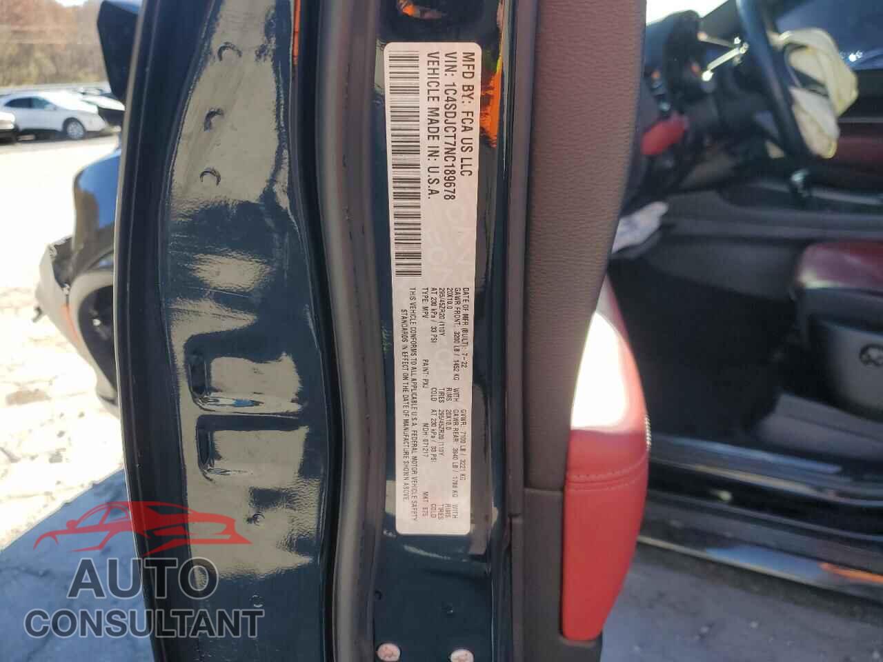 DODGE DURANGO 2022 - 1C4SDJCT7NC189678