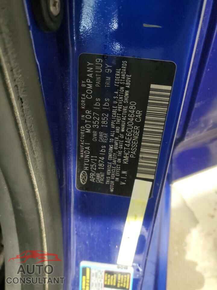 HYUNDAI ACCENT 2012 - KMHCT4AE6CU046480
