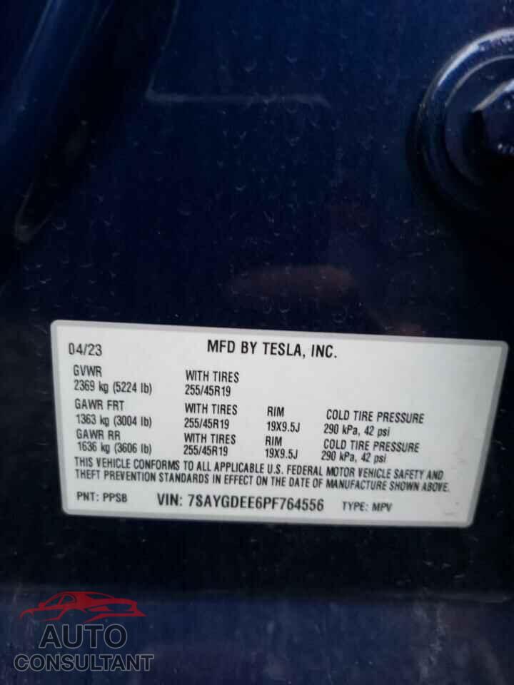 TESLA MODEL Y 2023 - 7SAYGDEE6PF764556