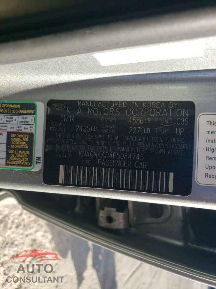 KIA OPTIMA 2015 - KNAGN4AD4F5084745