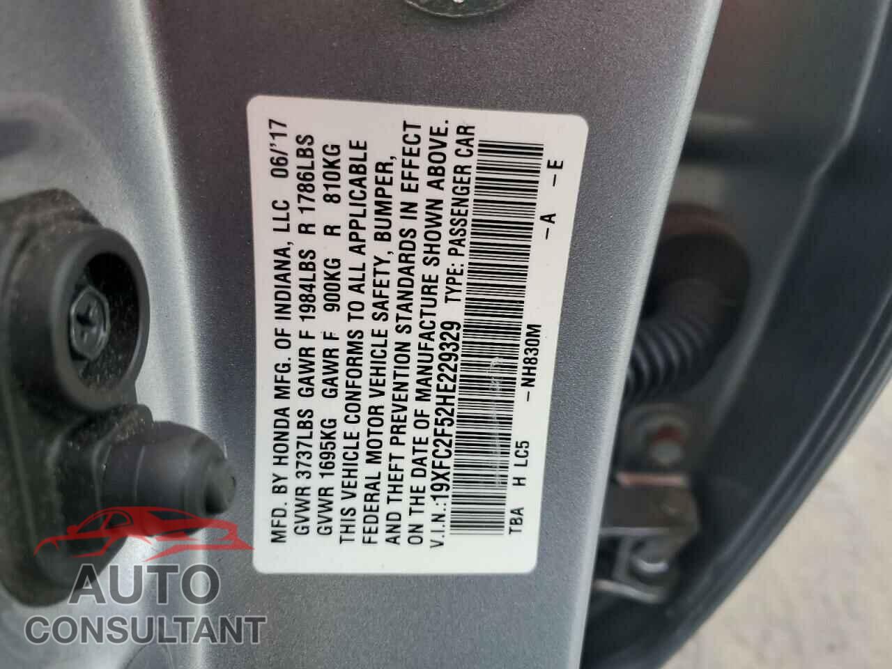 HONDA CIVIC 2017 - 19XFC2F52HE229329