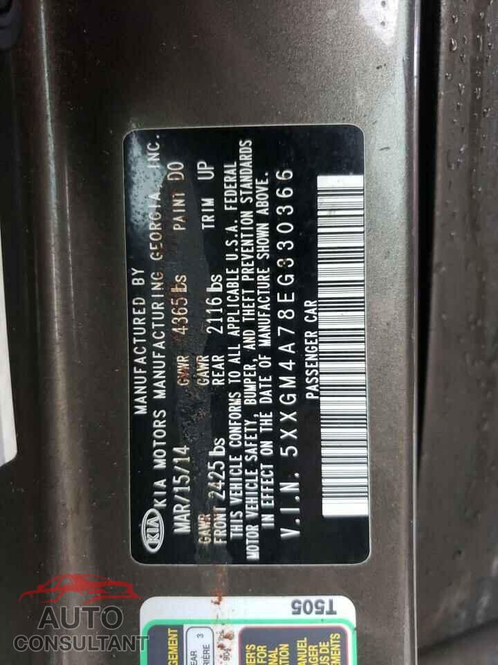 KIA OPTIMA 2014 - 5XXGM4A78EG330366