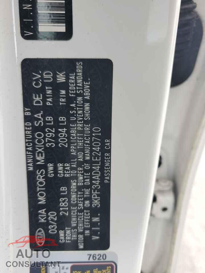 KIA FORTE 2020 - 3KPF34AD4LE240710