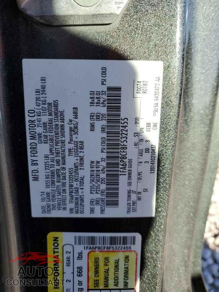 FORD MUSTANG 2015 - 1FA6P8CF8F5322455