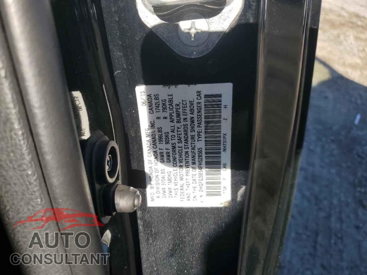 HONDA CIVIC 2015 - 2HGFG3B54FH528565