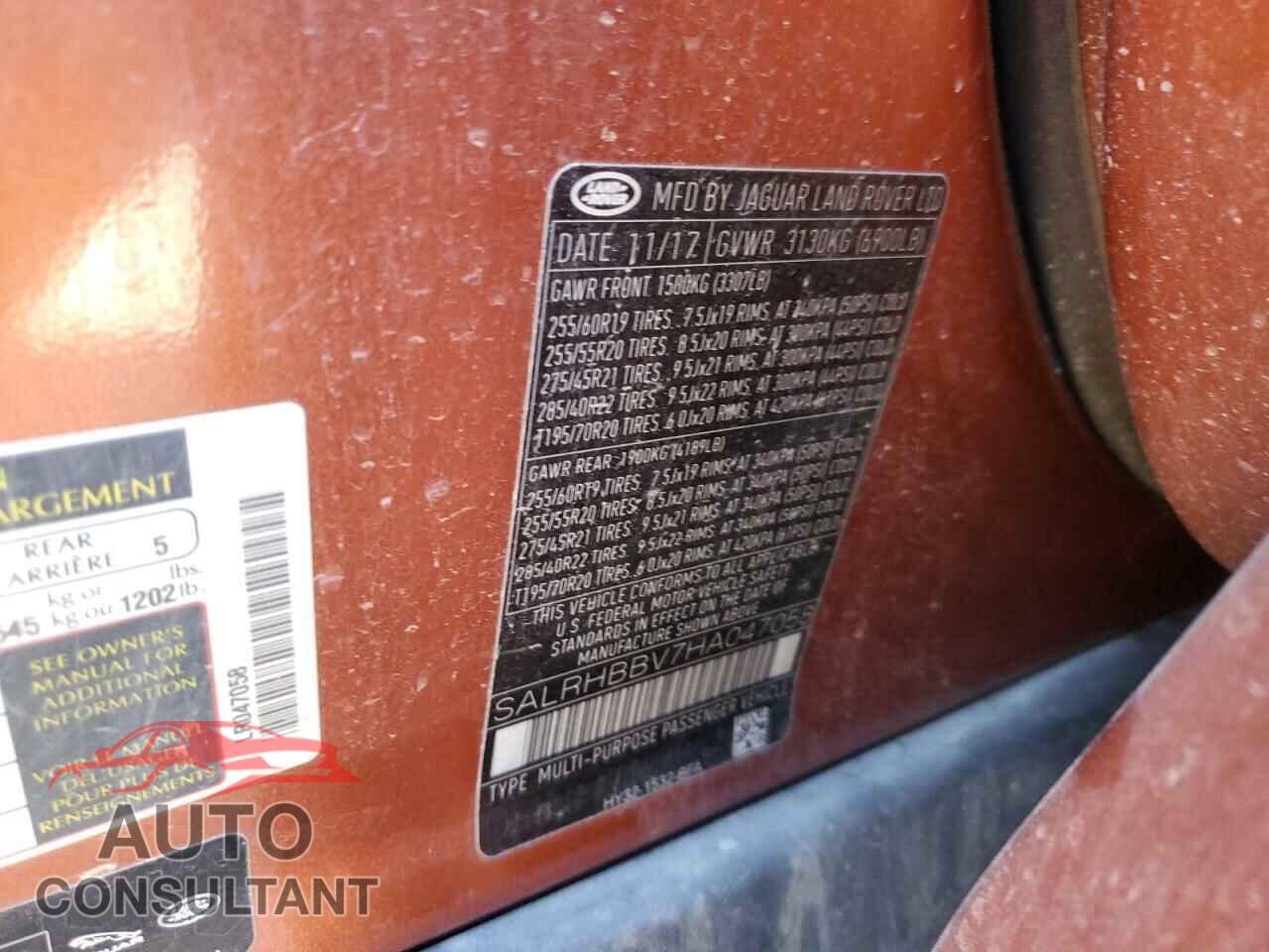 LAND ROVER DISCOVERY 2017 - SALRHBBV7HA047058