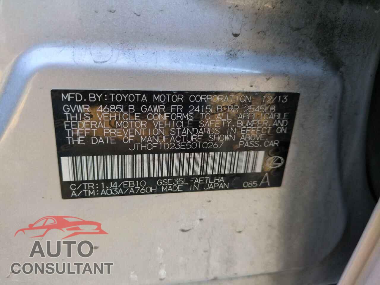LEXUS IS 2014 - JTHCF1D23E5010267