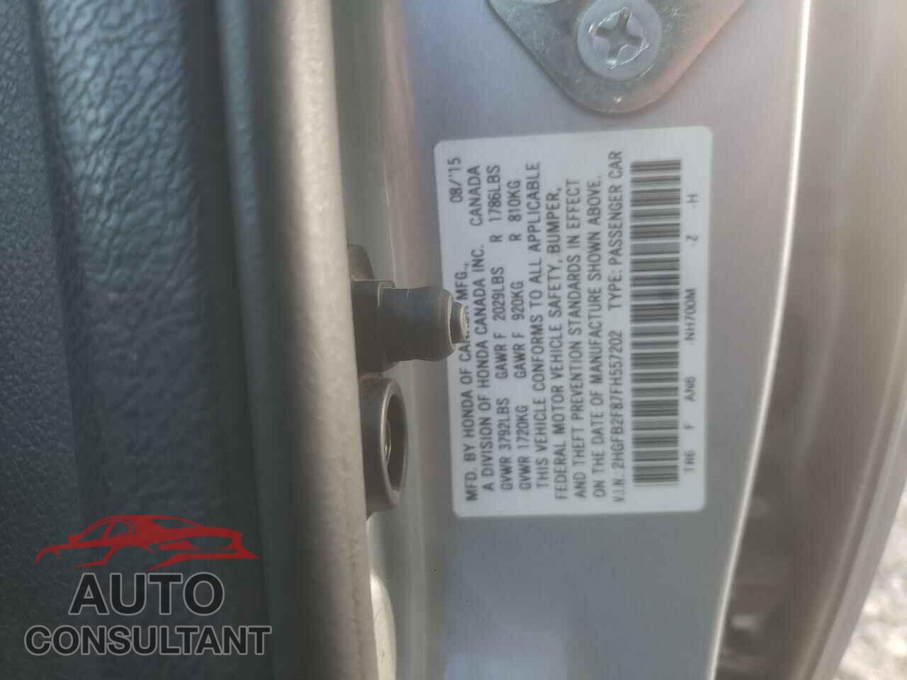 HONDA CIVIC 2015 - 2HGFB2F87FH557202