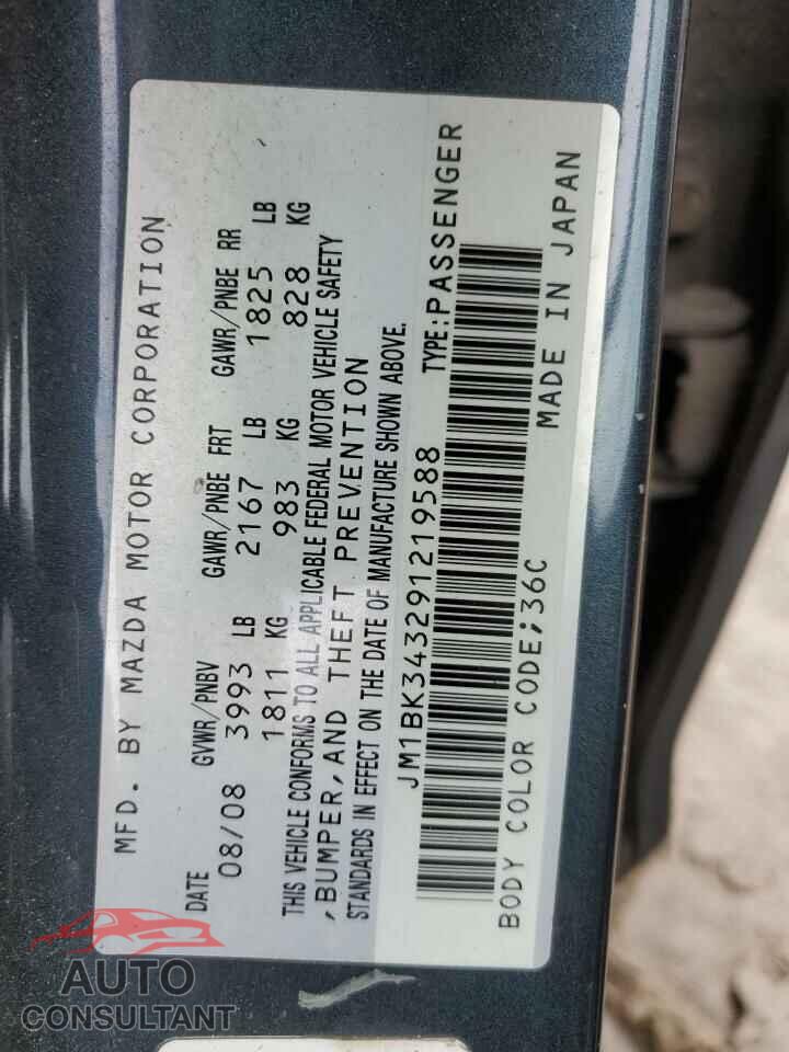 MAZDA MAZDA3 2009 - JM1BK343291219588