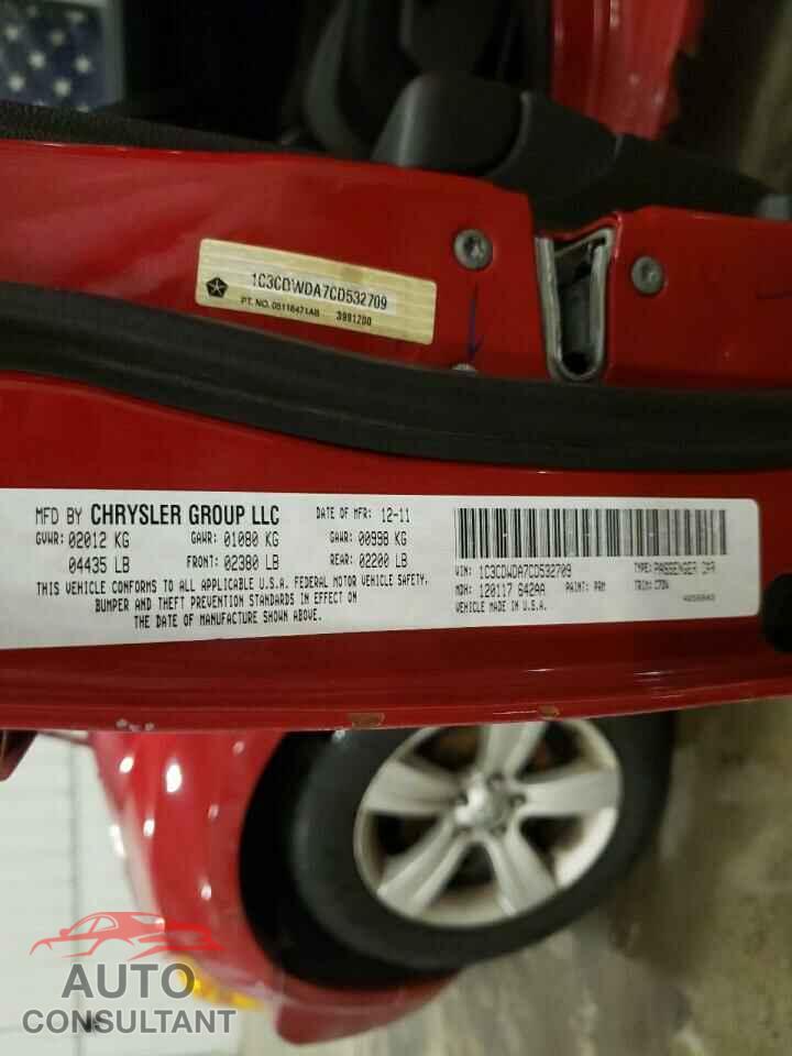 DODGE CALIBER 2012 - 1C3CDWDA7CD532709