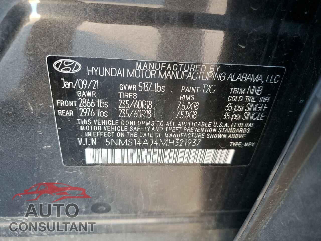 HYUNDAI SANTA FE 2021 - 5NMS14AJ4MH321937