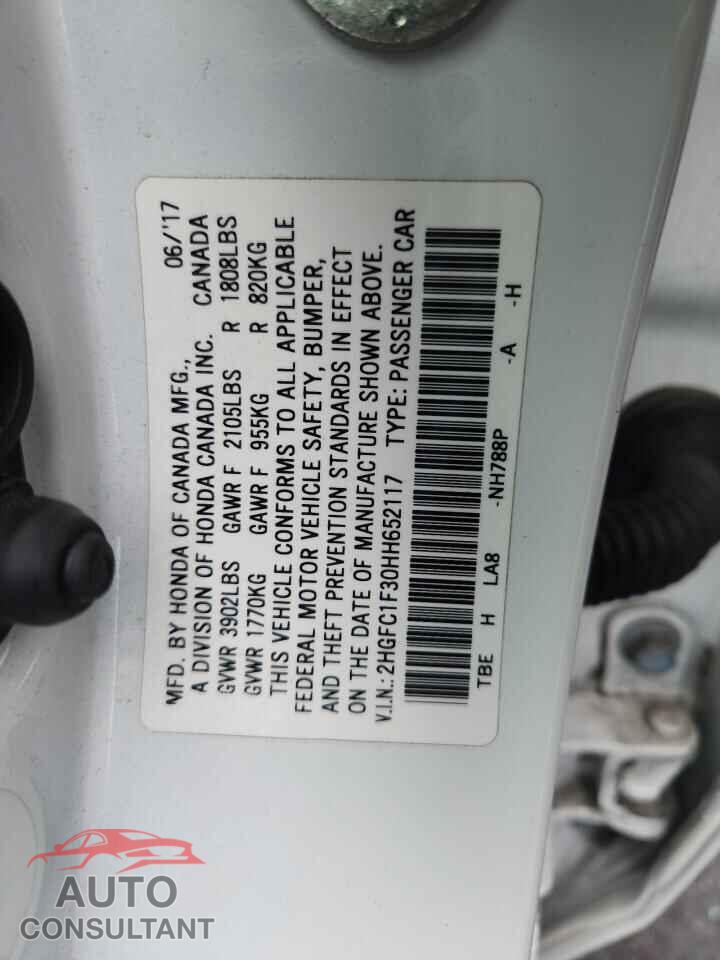 HONDA CIVIC 2017 - 2HGFC1F30HH652117