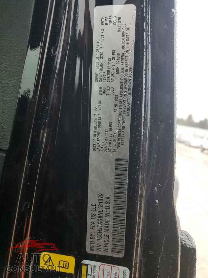 JEEP GLADIATOR 2022 - 1C6HJTAG6NL181079