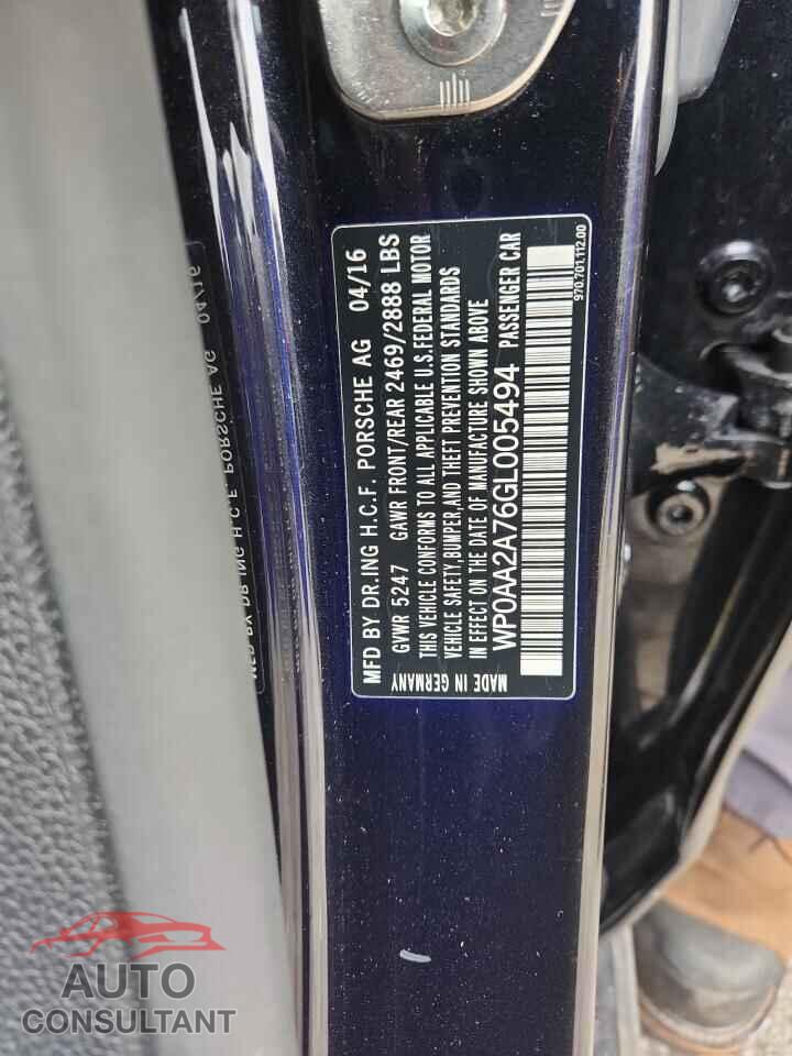 PORSCHE PANAMERA 2016 - WP0AA2A76GL005494