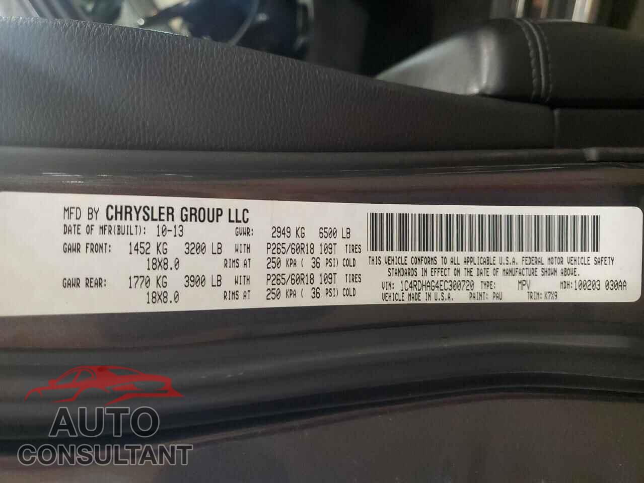 DODGE DURANGO 2014 - 1C4RDHAG4EC300720