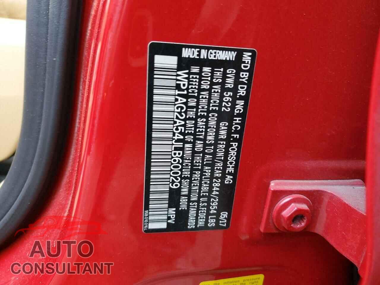 PORSCHE MACAN 2018 - WP1AG2A54JLB60029