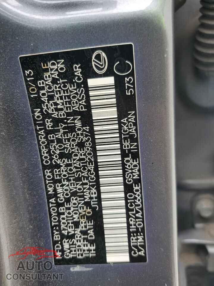LEXUS ES350 2014 - JTHBK1GG4E2098374