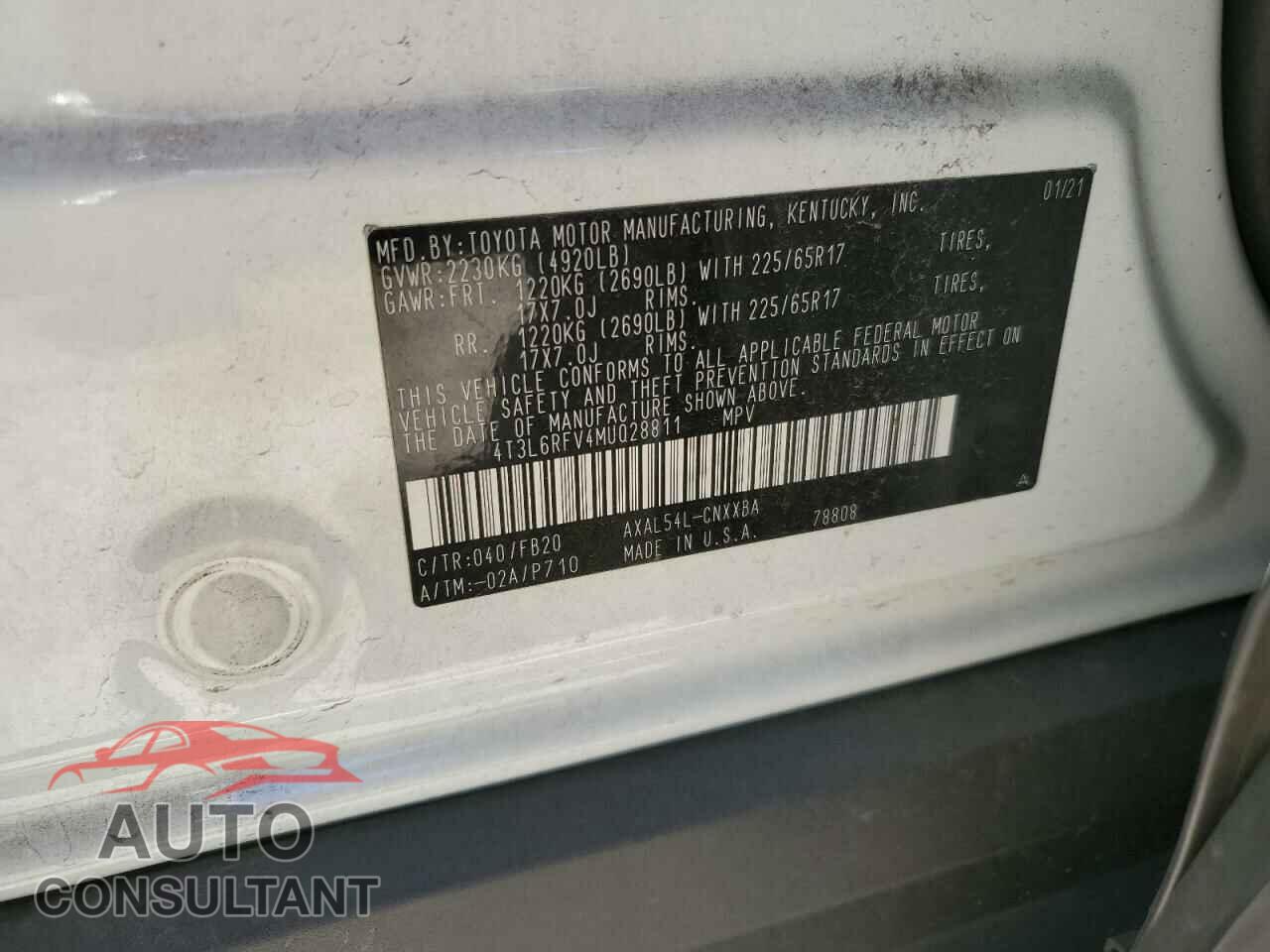 TOYOTA RAV4 2021 - 4T3L6RFV4MU028811