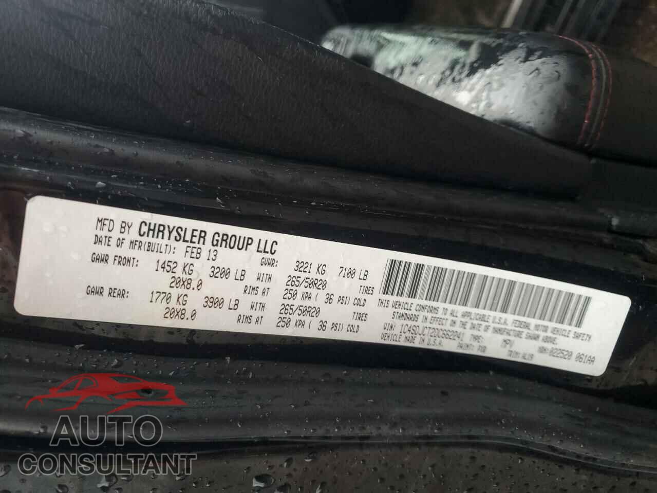 DODGE DURANGO 2013 - 1C4SDJCT2DC662241