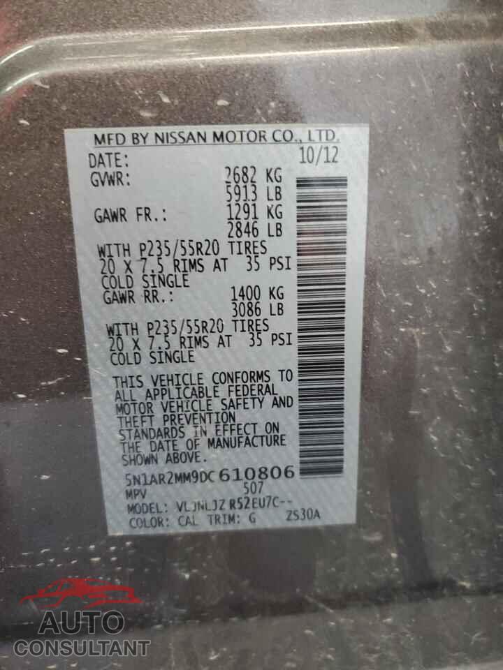 NISSAN PATHFINDER 2013 - 5N1AR2MM9DC610806