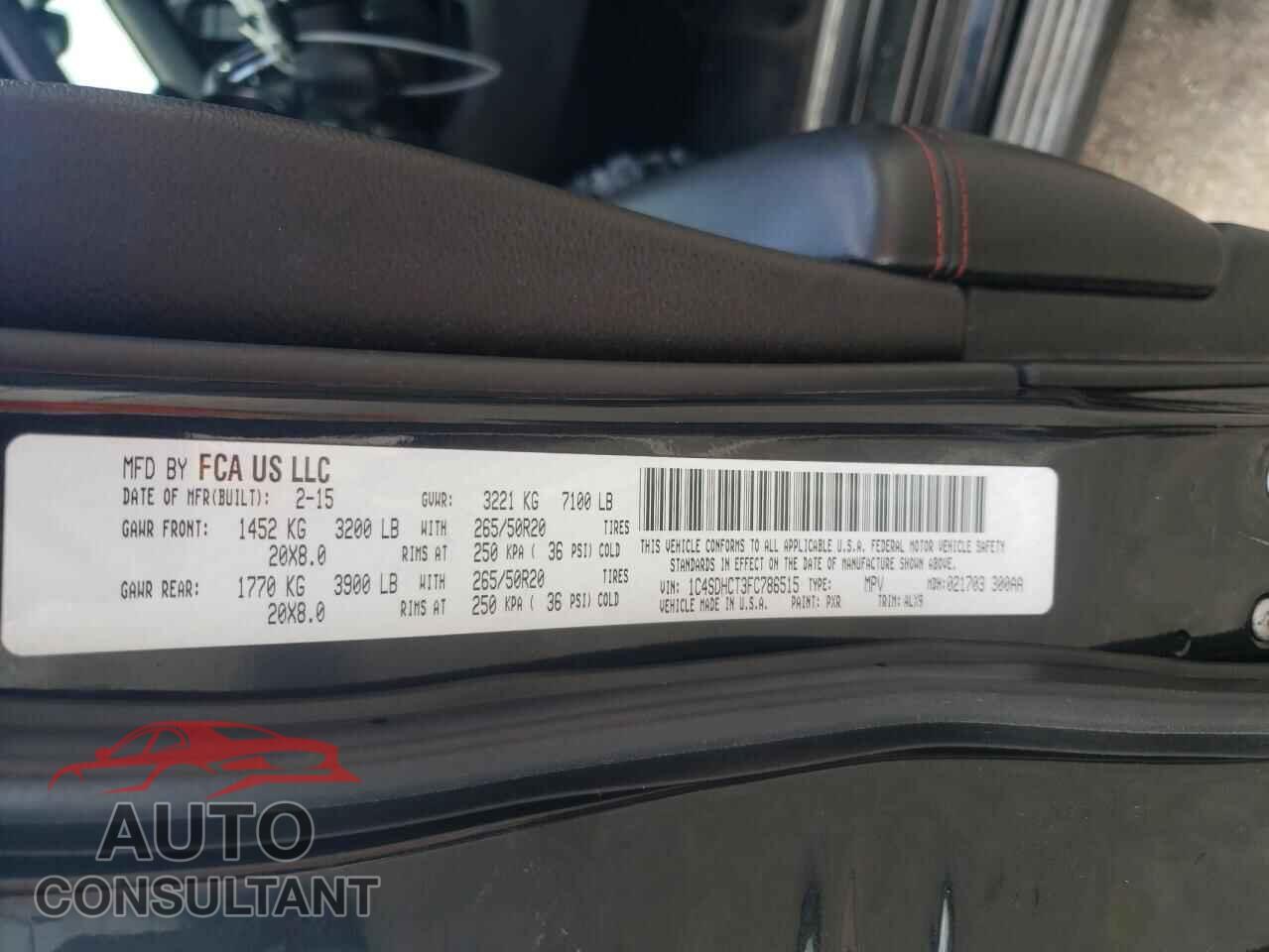 DODGE DURANGO 2015 - 1C4SDHCT3FC786515