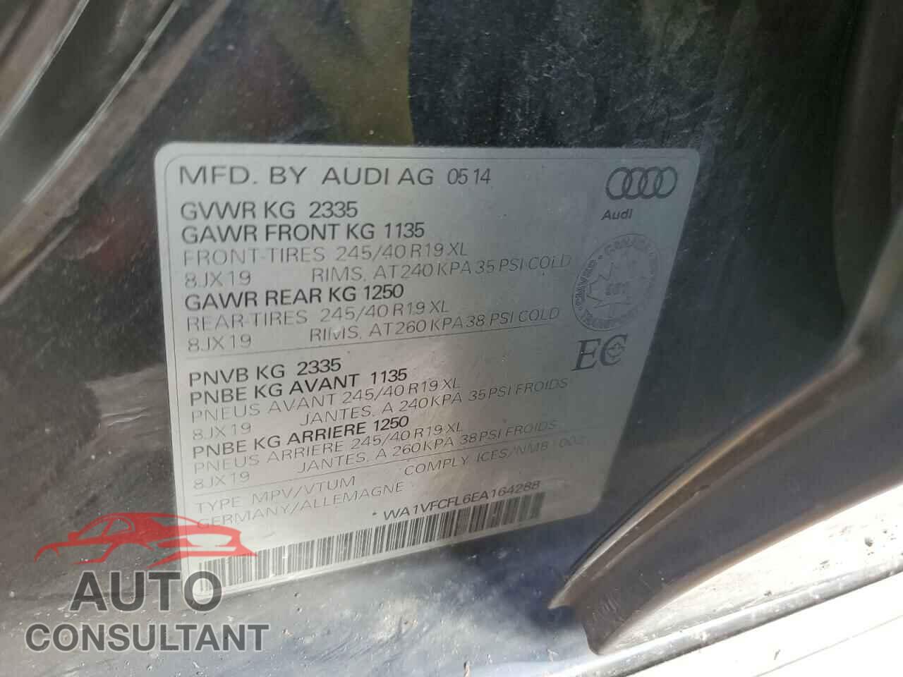 AUDI A4 2014 - WA1VFCFL6EA164288