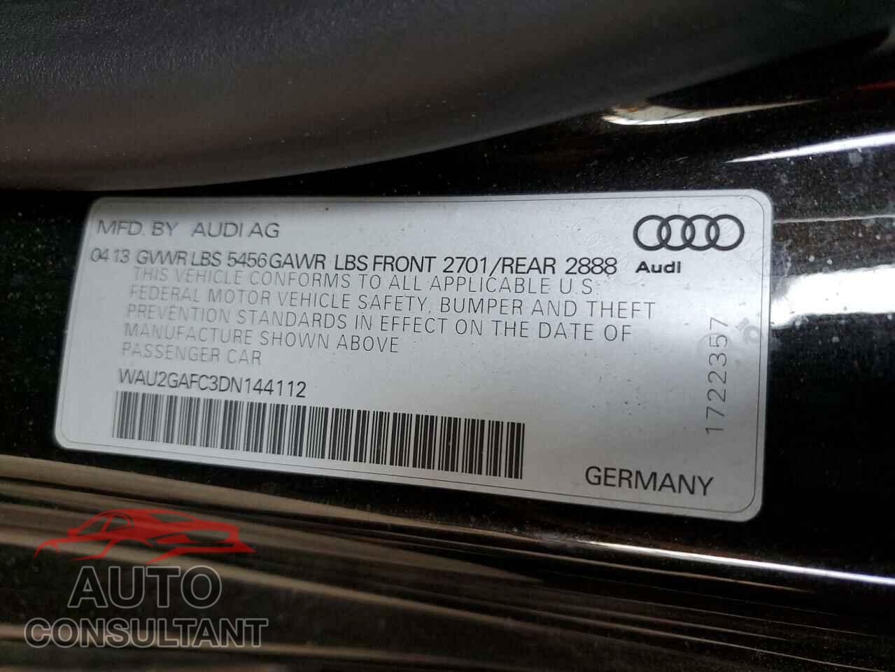 AUDI A7 2013 - WAU2GAFC3DN144112