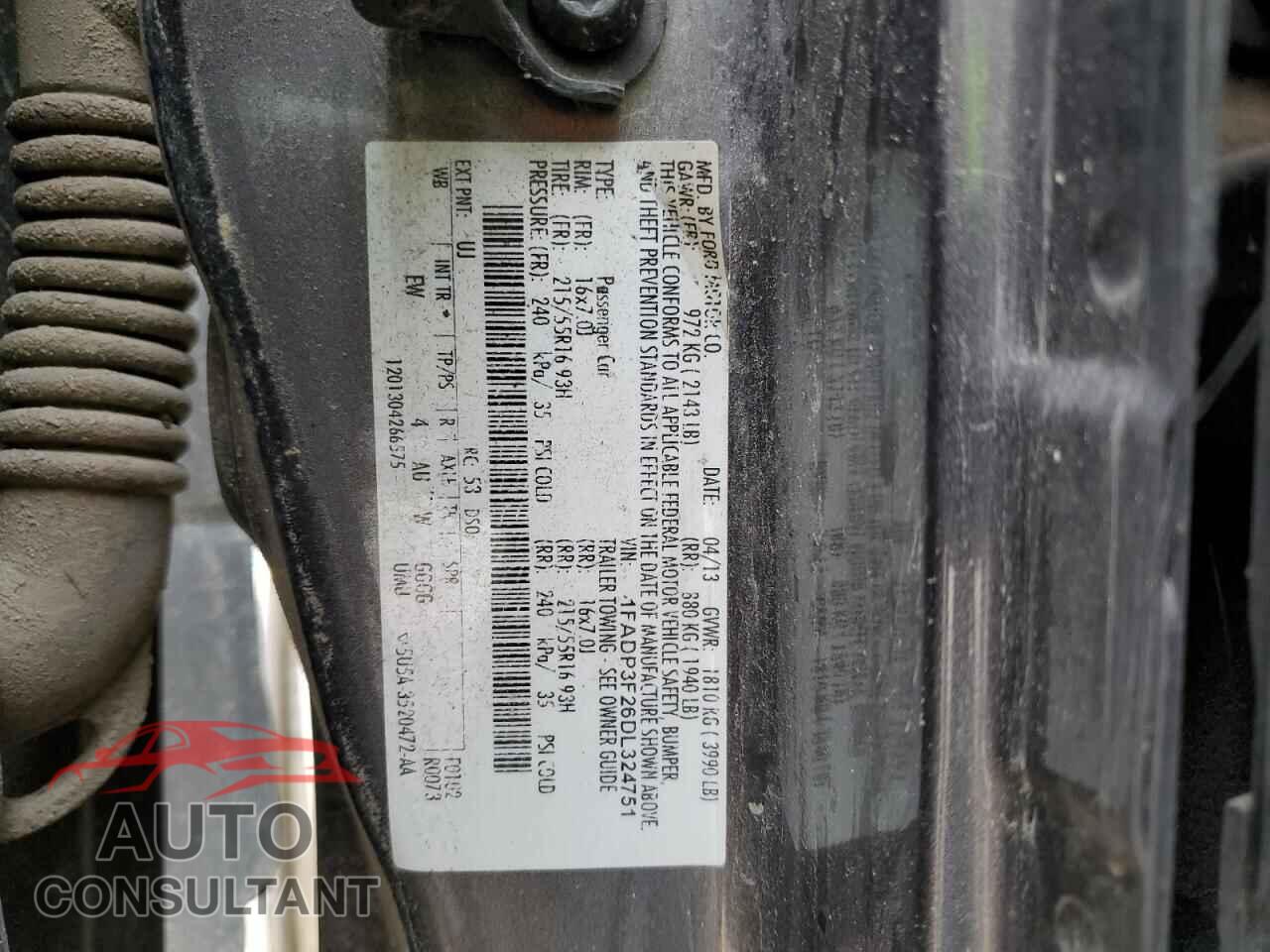 FORD FOCUS 2013 - 1FADP3F26DL324751