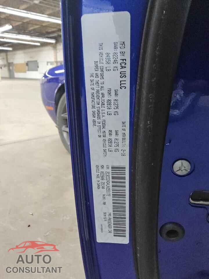 DODGE CHALLENGER 2018 - 2C3CDZAG4JH255172