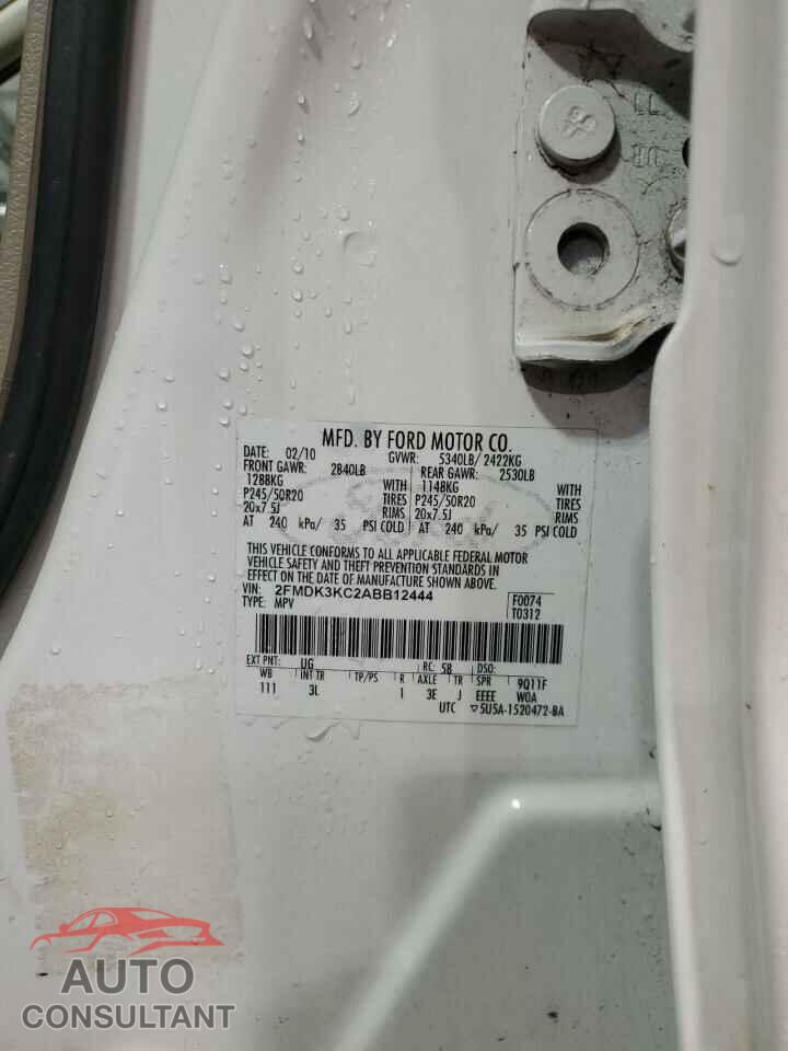 FORD EDGE 2010 - 2FMDK3KC2ABB12444